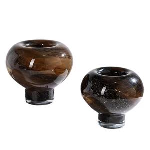 Mid-Century Colored Glaze Gradient Round Mushroom-shaped <b>Vase</b> - Product Image 5