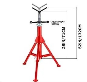 Soporte para Tubos 1107 en Oferta, para Tubos de 12 Pulgadas con Cabezal en V, Altura Ajustable de 71-131 cm - Product Image 2