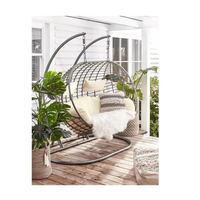 Chaise à bascule double - Cadre en acier de style décontracté, design de balançoire de jardin d'extérieur très vendu