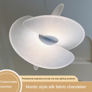 Lámpara Colgante de Techo para Restaurante, Diseño Nórdico de Tela de Seda, Lámpara Creativa para Cafetería, Bistro, Comedor, Espacio Comercial - Product Image 1