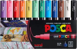12 marqueurs de peinture <span class=keywords><strong>Posca</strong></span>, marqueurs de PC-1M avec pointes extra fines, ensemble de marqueurs <span class=keywords><strong>Posca</strong></span> de stylos de peinture <span class=keywords><strong>acrylique</strong></span> pour fournitures d'art - Product Image 2