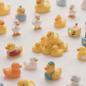 Wholesale Custom Logo 2 Inch New Glasses-Wearing Duck Water <b>Bathing</b> & Beach Play Stress Relief Toy Factory - Product Image 4