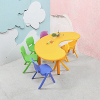 Ensembles de tables et chaises en plastique modernes pour enfants, pour garderie, crèche, école maternelle, utilisation en extérieur, mobilier scolaire