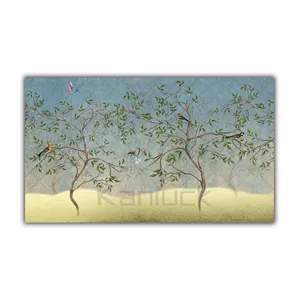 Neutrali dipinti decorativi su tela in stile cinese Wall Art Birds on the Tree