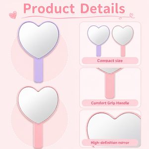 Wholesale Bling Rhinestone Hand Mirror Portable Heart Shape <b>Makeup</b> <b>Vanity</b> Mirror Private Label Cosmetic <b>Makeup</b> Mirror - Product Image 3