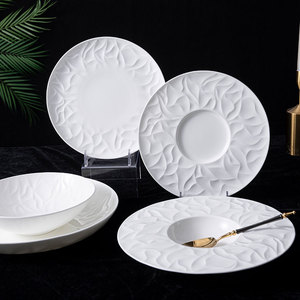 Set di stoviglie di lusso in porcellana bianca con osso in ceramica piatti piatti per la cena ciotole set zuppa bone china viola set cena - Product Image 1