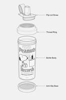 Bouteille d'eau Tritan pour enfants avec paille, sans BPA, anti-fuite, portable pour l'école et l'extérieur, motif Snoopy mignon, 500 ml