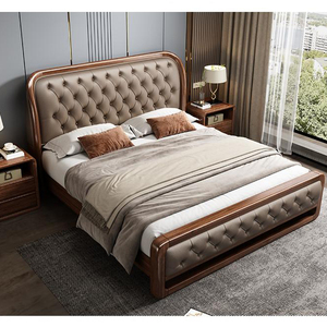 Set di Mobili per Camera da Letto in Legno Massello di Alta Qualità, Letto <span class=keywords><strong>Matrimoniale</strong></span> in Legno con Testiera, Cassetto e Comodino - Product Image 4