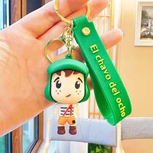 Nuevo llavero creativo de goma suave lindo EI <span class=keywords><strong>Chavo</strong></span> <span class=keywords><strong>Del</strong></span> <span class=keywords><strong>Ocho</strong></span> colgante pareja bolso llavero 3D muñeca llavero - Product Image 2