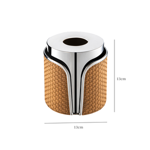 Boîte à mouchoirs en cuir moderne avec design créatif, tiroir de luxe en acier inoxydable avec éclairage miroir simple pour hôtels et invités - Product Image 6