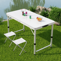 Table de camping pliable avec 4 chaises pliantes, ensemble de table d'événement extérieur en aluminium, vente en gros