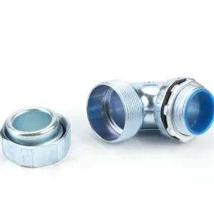 45 90 degrees zinc alloy hose elbow Plastic coated metal conduit / pipe corner connector