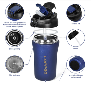 Meilleures ventes Bouteilles d'eau isothermes à double paroi en acier inoxydable 304 sans BPA de 12 oz avec logo - Product Image 3