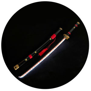 Vente en gros <span class=keywords><strong>One</strong></span> <span class=keywords><strong>Piece</strong></span> <span class=keywords><strong>Zoro</strong></span> Black <span class=keywords><strong>Samurai</strong></span> Cosplay Armes Props Light Katana Jouets Épées Lumineuses Légères Pour Enfants Enfants - Product Image 1