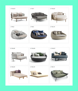 Chaise longue en rotin et osier de bonne qualité, lit <span class=keywords><strong>pliant</strong></span> avec matelas, chaise longue - Product Image 6