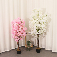 Arbre de cerisier artificiel JWT3834 pour décoration de mariage, grand arbre de cerisier blanc pour restaurant, hôtel, décoration de la maison, arbre fleuri