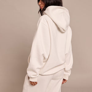 Sudadera con Capucha de Felpa de Algodón Grueso de 500 g/m², sin Cordones, de Hombros Caídos, Estilo Urbano, con Logotipo Personalizado OEM/ODM para Mujer - Product Image 1