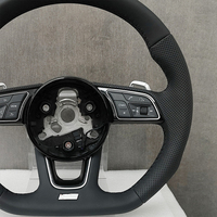 Volant de voiture en cuir noir à fond plat personnalisé pour Audi A4 A5 A3 B8 B9 Q3 Q5