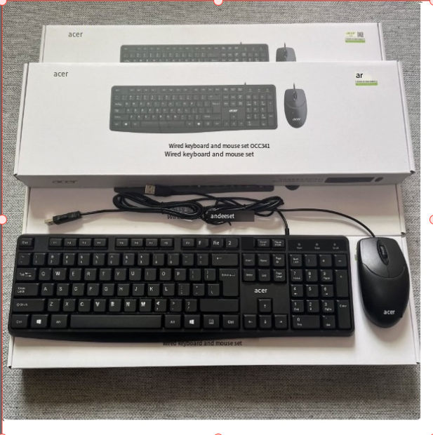 Acer OAK030 Wired Keyboard and Mouse Combo: High-Quality Business and Office Mouse & Keyboard Combination for Computers
