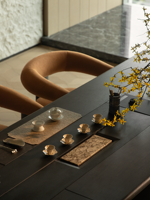 Ensemble de salle à manger personnalisé pour 14 personnes, grande taille, durable, table en pierre, mobilier de salle à manger moderne, usage commercial, hôtel, privé