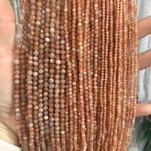 Perles en pierres précieuses facettées en gros 2mm 3mm 4mm Agate <span class=keywords><strong>Opale</strong></span> Pierre du Soleil Turquoise Cristal Taillé Perles en vrac sur fils - Product Image 5