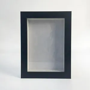Wholesale double glass 3d MDF PS craft picture box frame photo 5*7 inch depth 2cm shadow specimens box frame