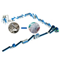 Machine de recyclage automatique de plastique haute capacité 1000 kg/h avec broyeur et décolleuse d'étiquettes