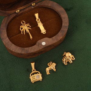 Olivia Acero inoxidable árbol de coco monopatín Pvd 18K chapado en oro León elefante Ridio hombres mujeres moda colgante para hacer DIY - Product Image 1