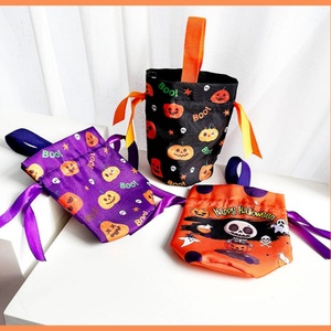 Bolsas de Lona Impermeables con Cordón para Dulces de Halloween, Diseño de Calabaza y Fantasma, Bolsa de Regalo con Asa para Niños, Venta al Por Mayor - Product Image 5