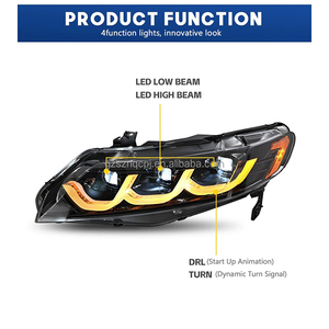 Faros Delanteros LED para <span class=keywords><strong>Honda</strong></span> <span class=keywords><strong>Civic</strong></span> 8ª Gen 06-09, Luces de Encendido DRL, Señal de Giro Secuencial, Luces de Repuesto Automotrices - Product Image 4