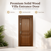 Porte de chambre pré-montée en bois massif, insonorisée, style Shaker classique moderne, pour bâtiments résidentiels