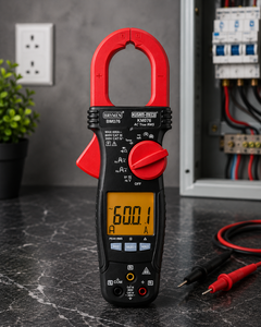 KUSAM-MECO KM-076 600A AC TRMS <b>Clamp</b> Meter LCD Display III 600V Safety Measures Voltage Resistance Capacitance - Product Image 3