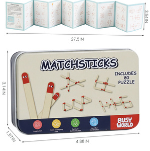 Jeu de puzzle en bois avec boîte en fer - Jouet de logique mathématique pour enfants pour l'éducation précoce - Product Image 6