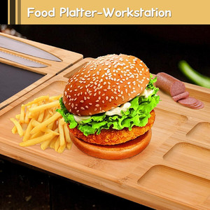 Lớn charcuterie bít tết nướng <span class=keywords><strong>Board</strong></span> Slate phục vụ tấm có thể gập lại tre cắt pho mát <span class=keywords><strong>Board</strong></span> Set với dao - Product Image 4