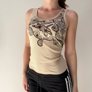 Top Corto sin Mangas con Estampado Gráfico para Mujer, Estilo Y2K, Informal - Product Image 2