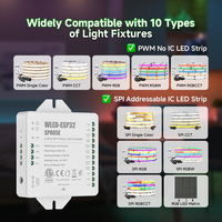 Contrôleur LED ESP32 WLED adressable 2.4G IO33 IO36 DIY SPI PWM pour bande LED USB C UART avec modes dynamiques de musique Wi-Fi et microphone intégré
