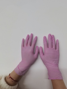 タトゥー美容院ピンクブラックブルーパープルグリーン使い捨てカスタムロゴパウダーフリー使い捨てニトリル手袋 - Product Image 6