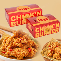 Salade de poulet frit à emporter Offre Spéciale frites Boîte d'emballage en papier de qualité alimentaire avec logo personnalisé Boîte de poulet frit