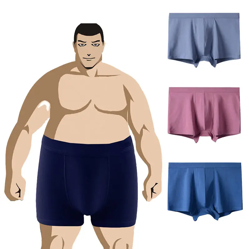 Personalizzato grande e grosso xxxl cotone boxer per gli uomini pianura più il formato degli uomini della biancheria intima