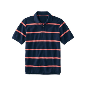 Chemise décontractée à manches courtes pour homme, en coton 100% tricoté épais et respirant, à rayures, boutonnée, personnalisable - Product Image 1