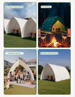 Tente Safari Lodge Glamping Moderne et Luxe Personnalisée Forme de Voile en Polyester Imperméable-pour Hôtel Camping Resort ou Balcon