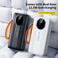 Banque d'alimentation portable mince 30000mAh QC3.0 PD 22.5W Charge rapide Affichage numérique Sortie USB-C iPhone 14 15 Android pour téléphone
