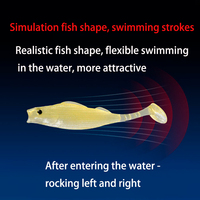 Appât souple bionique Petit poisson parfumé Groupe de pêche Texas Pêche en mer Poisson mandarin Perche Bouche retournée Simulation multi-sections