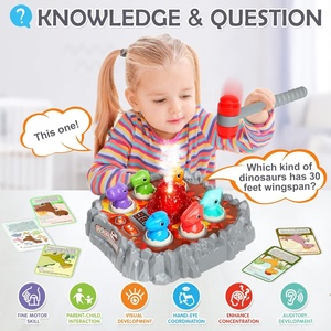Trẻ em khủng long whack-a-nốt ruồi trò chơi 3 chế độ giáo dục búa Bộ nhớ Q & một trò chơi tương tác Máy phun khủng long với đèn âm thanh - Product Image 3