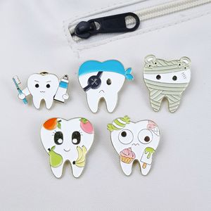 Broche Creativo para el Cuidado Dental, Diseño Personalizado de <span class=keywords><strong>Dientes</strong></span> de Dibujos Animados, Insignia de Recuerdo Dental, Pin de Solapa de Esmalte - Product Image 3