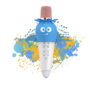 Microphone karaoké K5 avec haut-parleur intégré et lumière LED pour cadeaux d'anniversaire ou présentations scolaires - Product Image 1