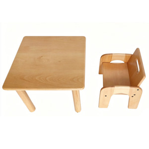 Juego de Mesa y Sillas de Madera para Niños, Mesa y Sillas Montessori para Exteriores, para Niños Pequeños de 1 a 3 Años - Product Image 1