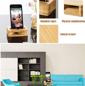 Support de téléphone portable de bureau, support universel portable en bois pour téléphone portable sur le bureau, support de lit en bambou pour téléphone sous le bureau - Product Image 5