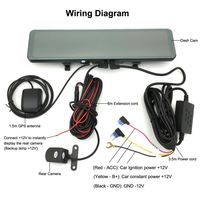 Caméra de tableau de bord DVR de voiture avec écran tactile 12 pouces 4G FHD 2K Android 8.1 ADAS double caméra arrière WiFi GPS Navigation Enregistreur avec câble arrière de 10 m