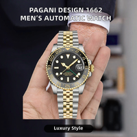 Nouvelle conception, montre automatique de luxe pour homme en acier inoxydable 1662, haute qualité, 20 mm, style hip-hop, résistante à l'eau 10 bars